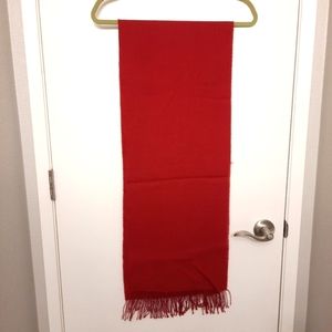 100% Baby Alpaca Wool Scarf with Fringe - Red Alpaca Wool Scarf